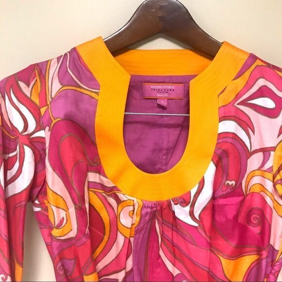 Trina Turk collection bright patterned dress size 0 - Picture 3 of 7